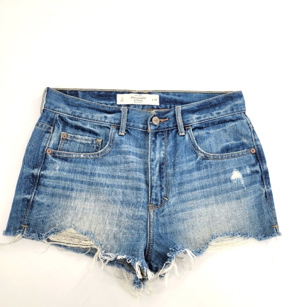 Abercrombie & Fitch high rise denim shorts Size 6‎
